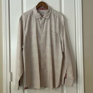Tommy Bahama Men’s Casual Button Down Beige Shirt